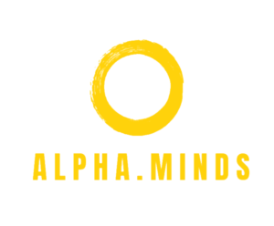 ALPHA.MINDS Logo gelb transparent AlphaMindsAcedemy Logo